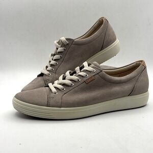 Ecco Danish Design Sneakers Shoes Gray Leather Lace Up Cap Toe Womens 10